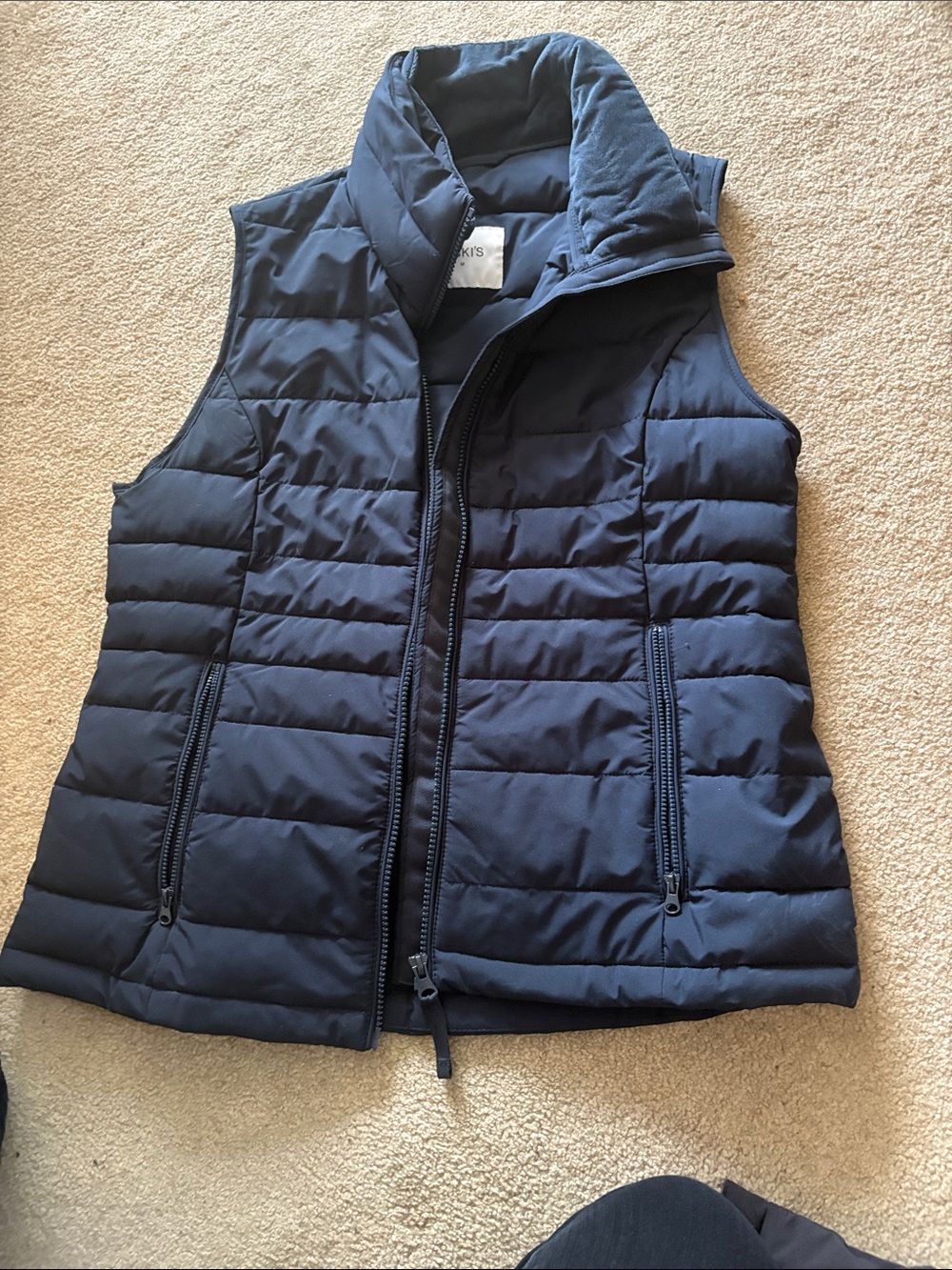 Ricki's Navy Quilted Puffer Vest with High Collar